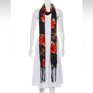 Dolce & Gabbana D&G vintage 
Floral Fringe Scarf